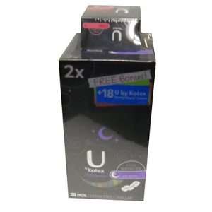  U By Kotex All Nighter Pads, Overnight, 28 Count Box (Pack 