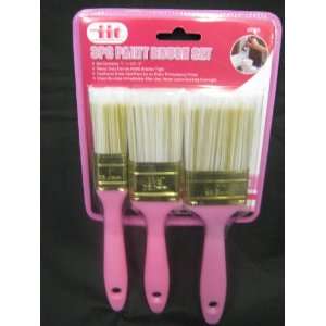   Industrial Tool 3pc Pink Paint Brush Set 88260: Home Improvement