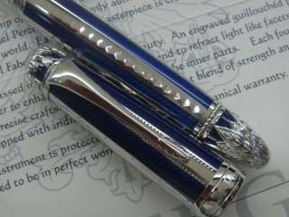 Michel Perchin Faberge Blue and Rhodium Fountain Pen LIMITED EDITION 