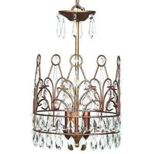  3 Light Chandelier   Crown   Gold