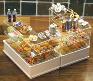 Filled Twin Bakery Display dolls house Miniatures  