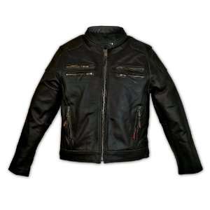   Interstate Leather Ladies Gangster Jacket (Black, Small): Automotive