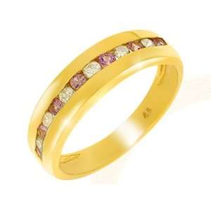  9ct Yellow Gold Pink Sapphire & Diamond Ring Size: 8.5 