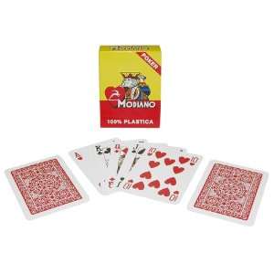  Modiano 100% Plastic Poker Size Reg Index Red Single Deck 