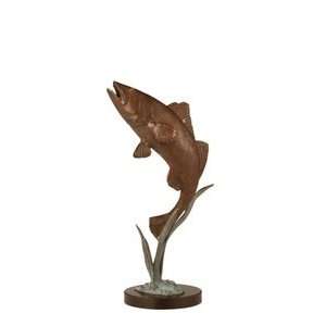  Trout Jumping Out of Water Trophy Fish Statue