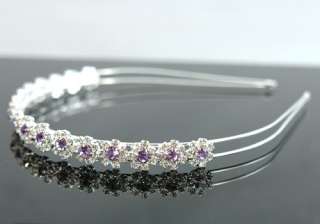 Bridal Purple Lavender Crystal Headband Tiara T1286  
