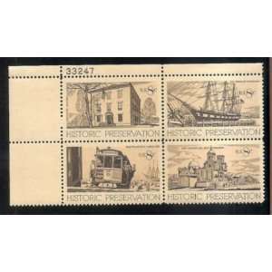  Stamps US Historic Preservation Issue Sc144043 MNH Block 
