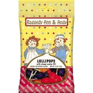 Raggedy Ann & Andy Lollipops with Chewy Center Fill Candy:  