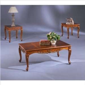  Bernards 8518 3 Piece Table Set with Queen Anne Legs and 