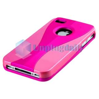 13x 3 Piece Cup Shape Hard Case Cover For iPhone 4 G 4S Pink Blue 