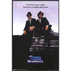 The Blues Brothers (John Belushi Dan Aykroyd) Poster Dry Mounted Wood 