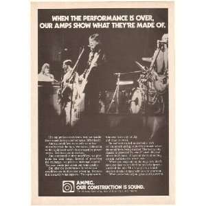  1975 Styx Band Performance Ampeg Amps Photo Print Ad 