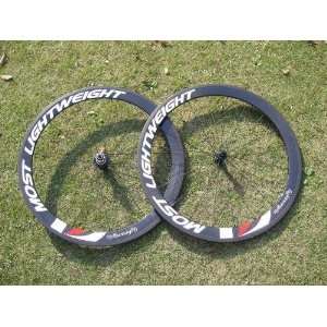   light full carbon fiber 700c clincher 60mm bicycle wheelset with print