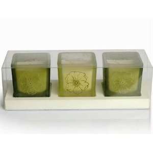  Morgan Avery 7099 7099 3 Candles In Square Glass Holders 