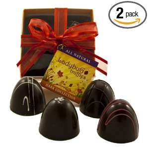 Xan Confections All Natural Ladybug Truffles, 4 Piece All Dark Fall 