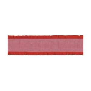    Sheer Ribbon W/Ruffled Edge 1 1/2X30 Yards Red