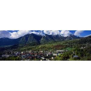  Mountain Scene with View of City in Valley, Albertville 