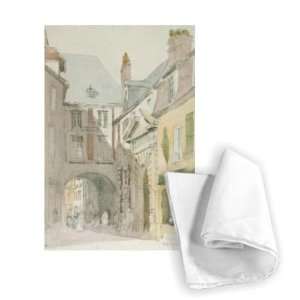  Place Barthelme, Paris, c.1829 (w/c & grey   Tea Towel 
