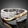   Ball Jewelry Clear Swarovski Crystals W Gold GP Fashion Ring  