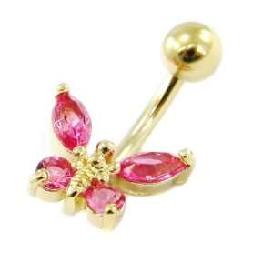 Body piercing Papillon pink.