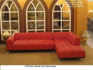PC Contemporary Leather Sectional Sofa 1707/Red  
