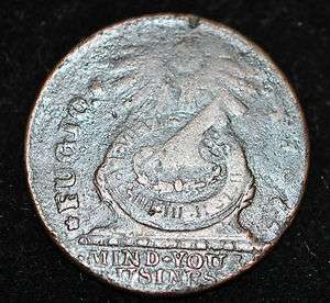 1787 Fugio cent ( Franklin cent) NEWMAN 19 SS VERY RARE R5 OFF 