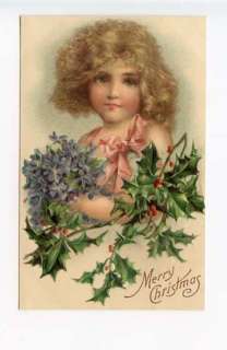 Frances Brundage Unsigned Young Girl Embossed Postcard  