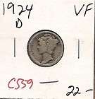 1917 D Mercury Dime Ten Cent Very Fine #12130  
