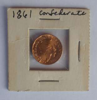 1861 Confederate 1 Cent Coin / Bashlow Restrike   Lovett 1961 Civil 
