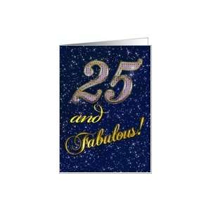  25th Birthday party with diamond stars effect Card Toys 