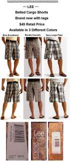45 LEE Dungarees Mens Belted Cargo Shorts 3 colors Cotton all sizes 