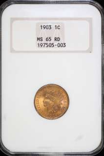 1903 US Mint Indian Head Cent Penny Coin NGC MS65 RD  