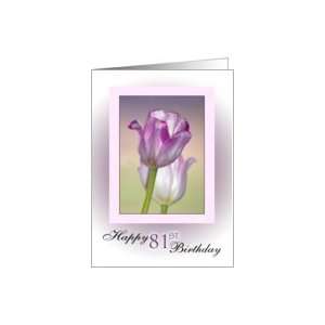 81st Birthday ~ Pink Ribbon Tulips Card Toys & Games