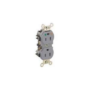  LEVITON 8200 IGG Iso.Grnd Receptacle,HospGr,5 15R,Gray 