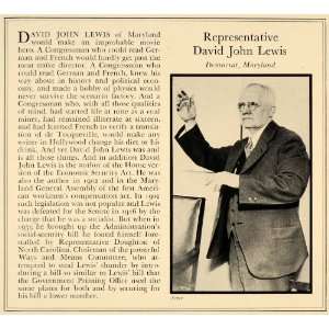  1935 Print Democrat Representative David John Lewis 