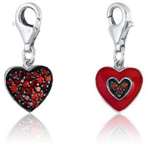   Silver Red CZ and Heart Charm Z 8652: Itâ?TMs Charming: Jewelry