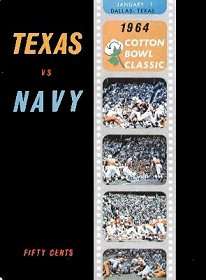 1964 COTTON BOWL PROGRAM #1 NAVY vs. #2 TEXAS STAUBACH *VERY RARE 