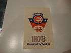 1976 CHICAGO CUBS OLD STYLE 100th YEAR SCHEDULE WOW MT