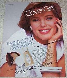 1988 Cover Girl cosmetics make up RENEE SIMONSEN 1pg AD  