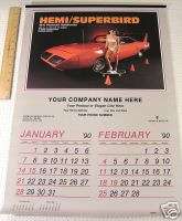 1990 Muscle Cars and Models Garage Pin Up Calendar  