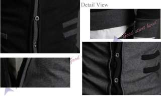   Premium Stylish Mock Pockets Knit Coat Cardigan New Black/ Da  