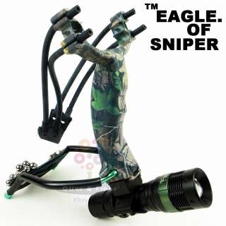 Eagle of Sniper Slingshot Catapult with Arrow rest+ Flashlight+ 