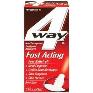  4 Way Nasal Decongestant Nasal Spray, Fast Acting, 1/2 oz 