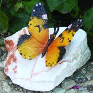  Henri Studio Yellow Butterfly Rock: Patio, Lawn & Garden