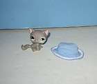 Littlest Pet Shop #467 Gray Fuzzy Eye Kitty Cat Figure w/Hat