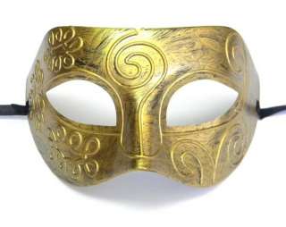 Gold Ancient Greek Roman Warriors Party Ball Eye Mask  