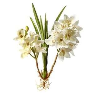  Silk Flowers Artificial 95310.WH Orchid Cymbidium Plant 