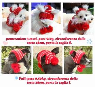 F20XXL abbigliamento cappellino rosso in lana per cane cani TG XXL 