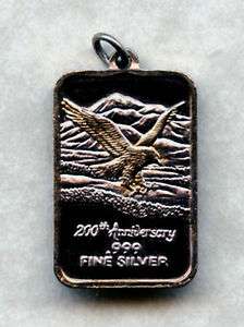 200th Anniversary American Eagle 5 Gram 999 SILVER & 24k GOLD INLAY 