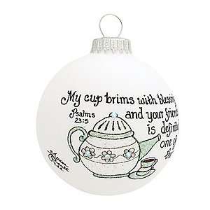 Friend With Teapot Glass Ornament